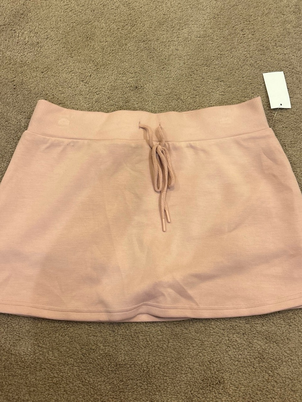 Love Tree Blush Pink Drawstring Mini Skirt